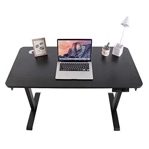 M MUNCASO Height Adjustable Electric Standing Desk for Office Home - 48” x 24” Stand up Desk Workstation, Sit Stand Home Office Table (Black)