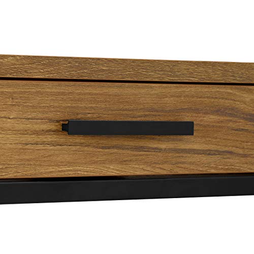 Caffoz 48" Writing Desk | Study Computer Desk | Oak Brown | Laptop PC Table Workstation with 2 Drawers for Home Office | Storage Space Saver