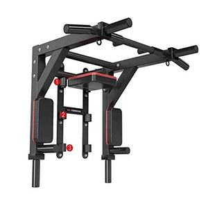 Lcyy-Bike Pull Up Bar,Multi Function Wall Mount Chin Up Bar, Height Adjustable Pull-Up Bar, Multi Grip Strength Training Equipment for Home Gym, 880 LB Weight Capacity,Black