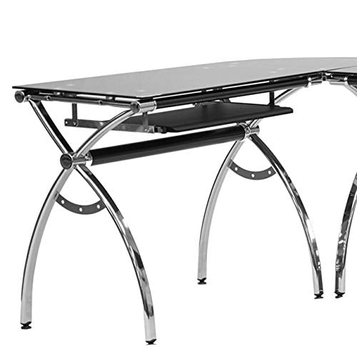 TECHNI SPORT Gaming Desk Collection Luxor - L-Shaped Gaming Desk, Black - Perfect Gaming Desktop Desk