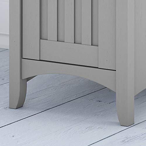 Bush Furniture Salinas 60W L Shaped Desk with Hutch in Cape Cod Gray