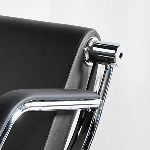 LIK.TOPPER Airport Office Reception Sofa, 3-Seat Airport Waiting Room Chair, Salon Office Bench with Arm Furniture Business PU Leather, Black