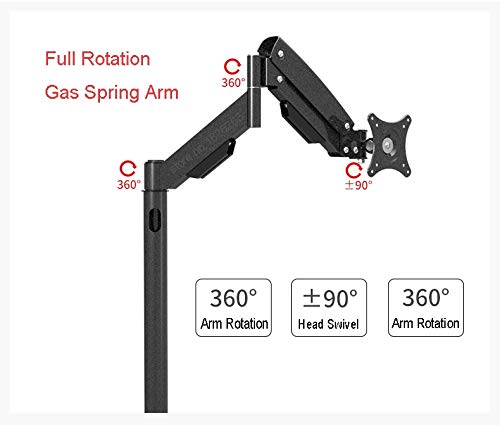 13"-27" LCD Monitor Floor Stand Sofa Side Fixed TV Mount Computer Monitor Holder Gas Spring Arm LD216A Loading 10kgs