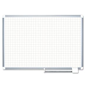 MasterVision MA2747830 Grid Planning Board, 1-Inch Grid, 72x48, White/Silver