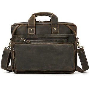 JIESEING 1pcs Handmade Men's Handbag Retro Briefcase Messenger Men's Bag Business Travel Bag (Color : A, Size : 29 * 37 * 9cm)