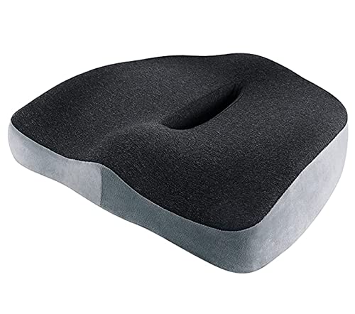 SMSOM Seat Cushion for Back Pain Relief - Memory Foam Office Chair Car Seat Cushion (Black)