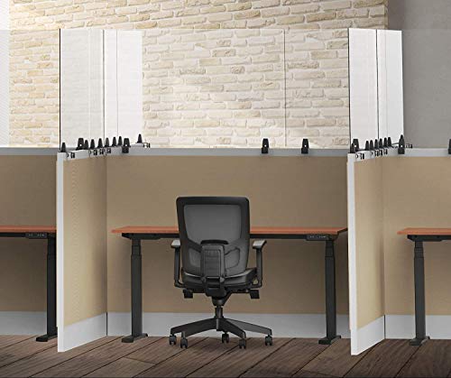 Stand Steady Clear Cubicle Wall Extender | Single 60 in x 30 in Panel | Clamp On Acrylic Shield & Sneeze Guard | Portable Desk Divider for Desk Walls & Cubicles | for Offices, Libraries & More