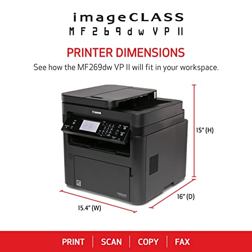 Canon imageCLASS MF269dw II VP All-in-One Wireless Duplex Laser Printer with 2 High Capacity Toners - Works with Alexa