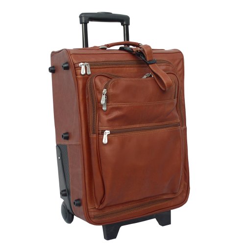 Piel Leather 19 Inch Multi-Pocket Wheeler, Saddle, One Size