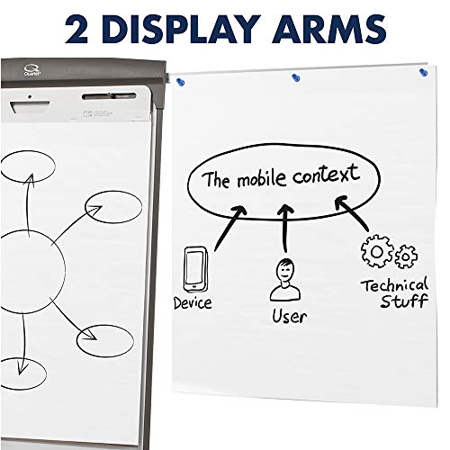 Quartet Easel, Magnetic Whiteboard/Flipchart, 27" x 35", 70" Tall, Graphite (67E)