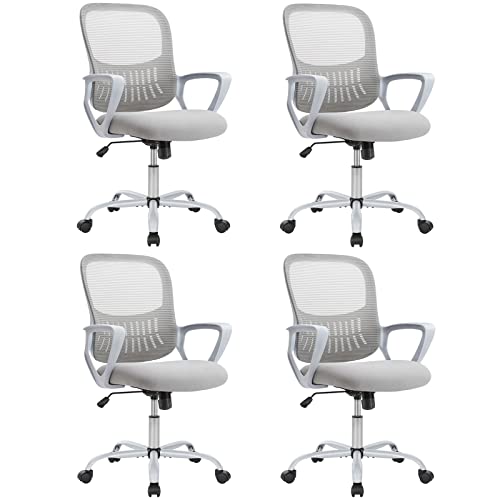 Sweetcrispy Ergonomic Office Computer Desk Chair with Lumbar Support, Grey