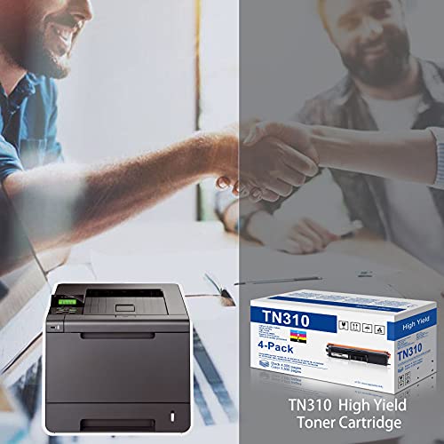 7-Pack(4BK+1C+1M+1Y) TN310BK TN310C TN310M TN310Y Toner Cartridge Replacement for Brother TN310 TN-310 to use with HL-4150CDN HL-4140CW HL-4570CDW HL-4570CDWT MFC-9640CDN MFC-9970CDW Series Printer