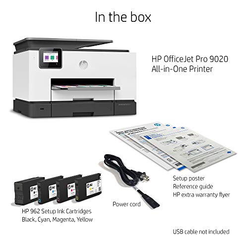 HP OfficeJet Pro 9020 All-in-One Wireless Printer, with Smart Tasks & Advanced Scan Solutions for Smart Office Productivity, Works with Alexa (1MR78A)