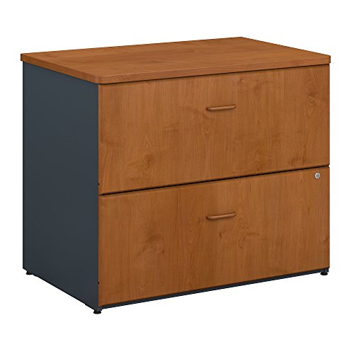 Bush Business Furniture WC57454PSU Series A Lateral File Cabinet, 36W, Natural Cherry/Slate