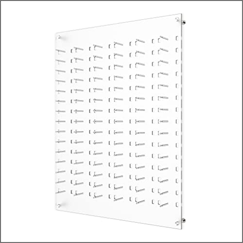 Framedisplays.com Optical Display for 90 Eyewear Frames - Wall Mount Acrylic Sunglass Display Package - Frosted White - 47.5” x 36.5”