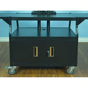 VTI Large Flat Panel 80" Monitor Cabinet Cart in Powder Paint