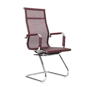 Generic Mesh Office Conference Swivel Chair - Wine Red, Mid Back