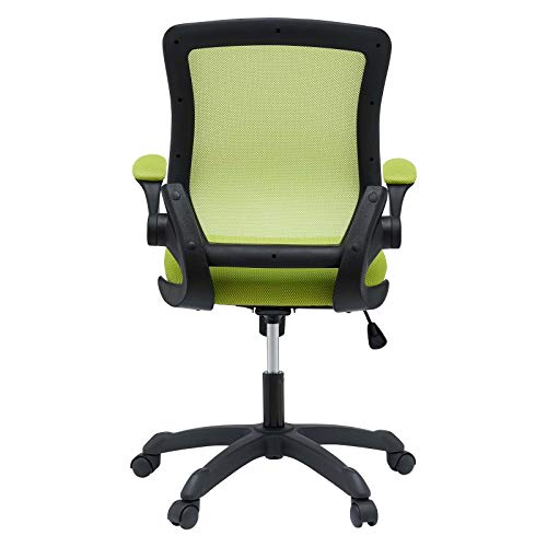 Modway Veer Office Chair with Mesh Back and Vinyl Seat With Flip-Up Arms in Green