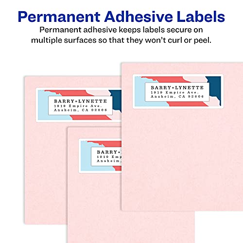 Avery Mailing Address Labels, Laser Printers, 5,000 Labels, 1 x 4, Permanent Adhesive, 2 Packs (5961)