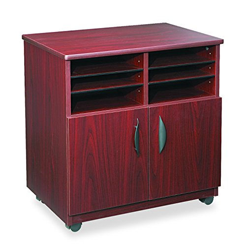 Safco Products 1851MH Mobile Machine Stand with Sorter, Mahogany