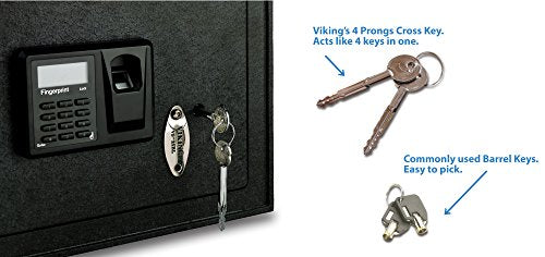 Viking Security Safe VS-14BL Top Opening Drawer Biometric Fingerprint LCD Keypad Safe