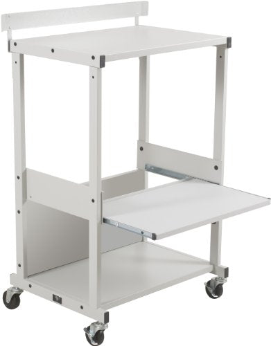 Balt Max Stax Stand Up Workstation Or Dual Printer/Fax Machine Stand, Gray Podwer Coat Finish, 42.5" H x 25.13" W x 20" D (25983)