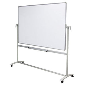 VIZ-PRO Double-Sided Magnetic Mobile Whiteboard, 72 x 48 Inches, Steel Stand