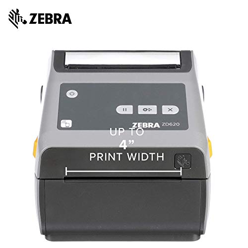 Zebra - ZD620d Direct Thermal Desktop Printer for Labels and Barcodes - Print Width 4 in - 203 dpi - Interface: Ethernet, Serial, USB - ZD62042-D01F00EZ (Renewed)
