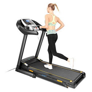 Caroma Folding Treadmill for Home with Incline, 3.0 HP Electric Treadmill 300 lb Capacity, 9 MPH Running Machine with Shock Absorber, Bluetooth Speaker & LCD & Pulse Monitor, APP Control, 12 Programs