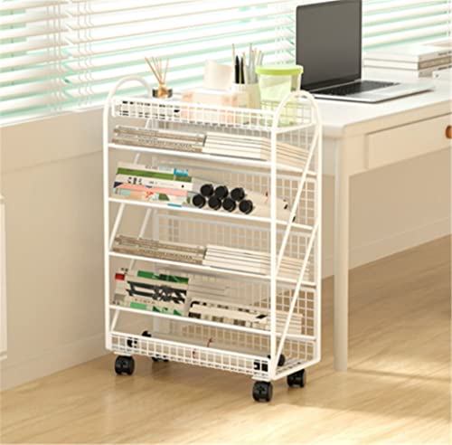Small Bookshelf Floor Shelf with Wheels (OneColor, 65 * 18 * 40cm)