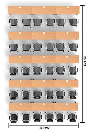 Team Tables 30 Person Folding Training Seminar Tables with Modesty Panel, Shelf, Power+USB Outlet