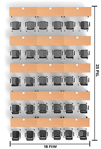 Team Tables 30 Person Folding Training Seminar Tables with Modesty Panel, Shelf, Power+USB Outlet