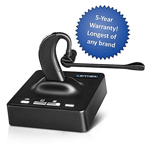 Leitner LH280 Wireless Office Telephone Headset with Noise Cancelling Microphone - 5-Year Warranty - Works with Cisco, Polycom, Yealink, Avaya, Softphones, VoIP, Skype, and 99% of Office Phones