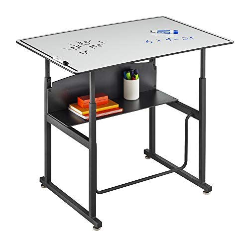 Safco Adjustable-Height Desk for Active Learning with Swinging Pendulum Footrest