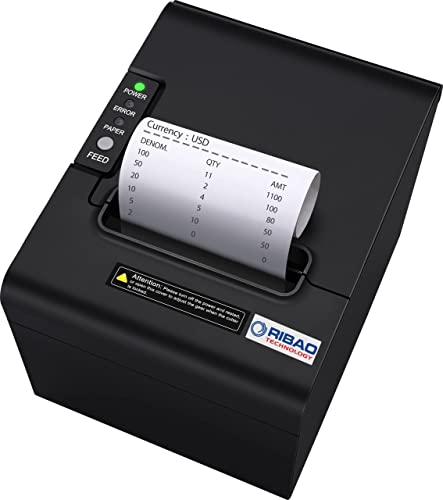 RIBAO BC-55 Mixed Denomination Bill Value Counting Money Counter with RB-80-RP 80mm Thermal Printer