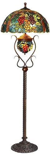QULACO Tiffany Floor Lamp European Style Stained Glass Antique Base Luxury Floor Lamps