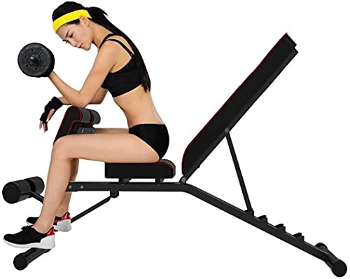 QPBP Professional Dumbbell Bench Foldable Weight Bench,Height-Adjustable Multifunctional Exercise Abdominal Extension Stool,Home/Gym Workout Bench Press Fitness Core Strength Training Equipment