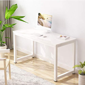 None Computer Desk White Study Table Home Office Workstation 160x80x74cm