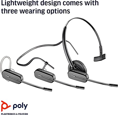 Plantronics CS540 Wireless Convertible Headset System | Noise Canceling Microphone, Single Ear (Mono) - Black (2 Pack)