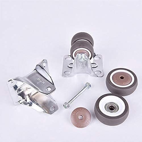 IkiCk Silent Plate Casters with Brake 15 Inch Rubber Wheels