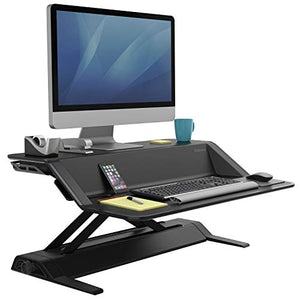 Fellowes Lotus Sit-Stand Workstation Desk, Adjustable, Pre-Assembled, Black