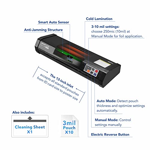 SINCHI Auto Sense 13-inch Laminating Machine for Business/Office/School, Heavy Duty Thermal Laminator 11x17