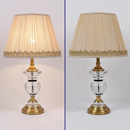HZB American Minimalist Copper Crystal Lamps European Fashion Bedroom Living Room Lamp Bedside Study