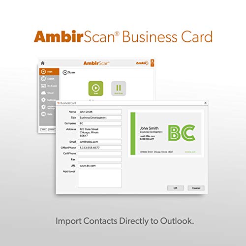 Ambir nScan 690gt High-Speed Vertical Card Scanner with AmbirScan Business Card