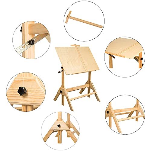 VejiA Drafting Table with Adjustable Height and Tiltable Tabletop