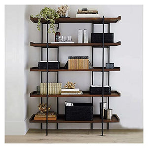 HARAY Industrial Style Iron Bookshelf 100cm - Long, Living Room Storage Display Rack