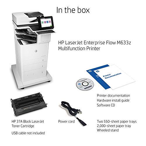 HP Laserjet Enterprise Flow MFP M633z Duplex Printer with One-Year, Next-Business Day, Onsite Warranty (J8J78A)