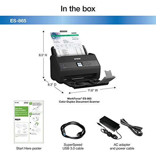 Epson Workforce ES-865 Color Duplex Document Scanner with Twain Driver