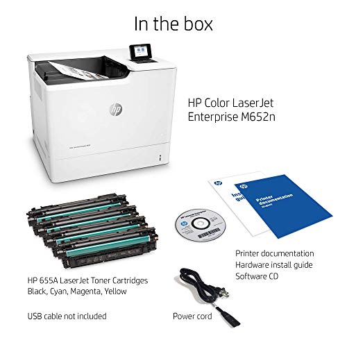 Refurbish HP Color Laserjet Enterprise M652n Laser Printer/Toner Value Bundle Pack (J7Z98A#BGJ-RC) (Certified Refurbished)