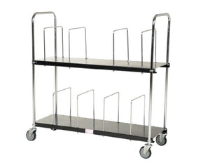 Vestil CTC-1856-B Steel Carton Cart, 2 Tiers, Black, 400-lb. Load Capacity, 59-1/8" x 19-13/16" x 56-1/2"